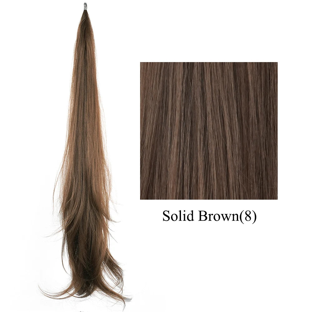 Extension de cheveux synthétiques Soowee longue et dégradée, queue de cheval blonde, cheveux flexibles, postiches
