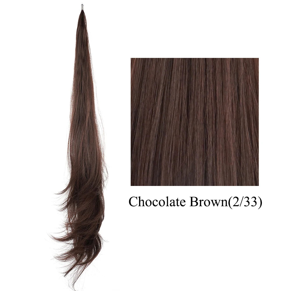Extension de cheveux synthétiques Soowee longue et dégradée, queue de cheval blonde, cheveux flexibles, postiches