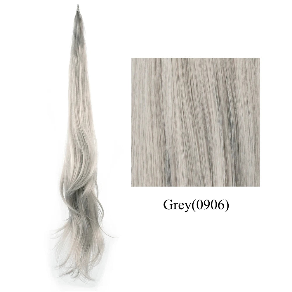 Extension de cheveux synthétiques Soowee longue et dégradée, queue de cheval blonde, cheveux flexibles, postiches