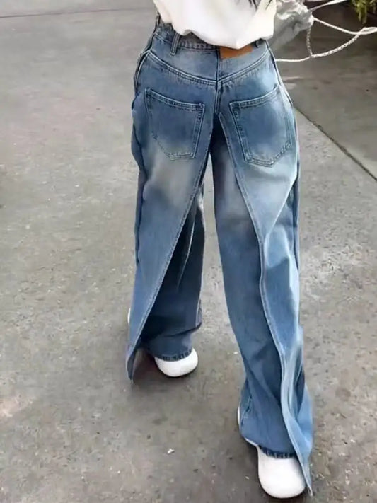 Retro-Jeans mit geradem Bein für Damen