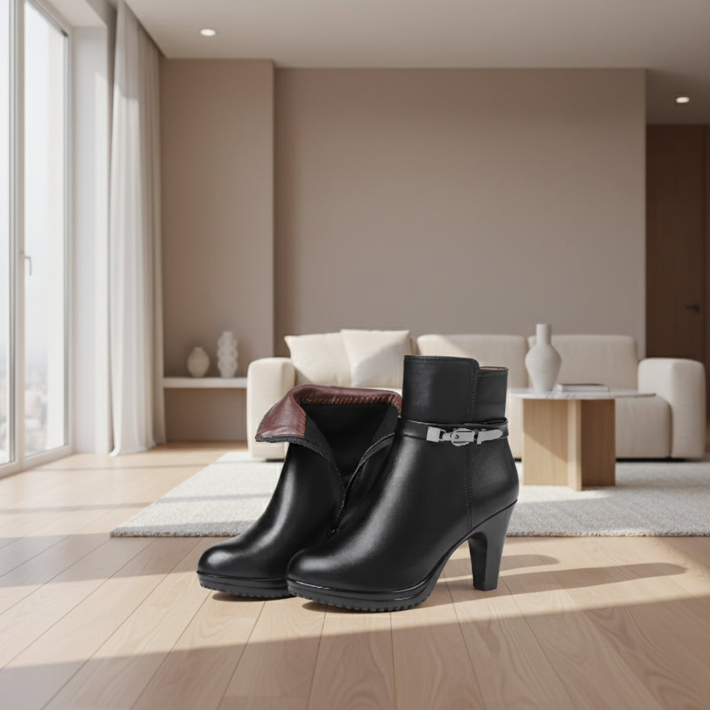 Damen-Ankle-Boots aus echtem Leder