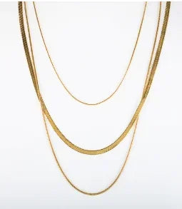 Collier délicat vintage en acier inoxydable texturé