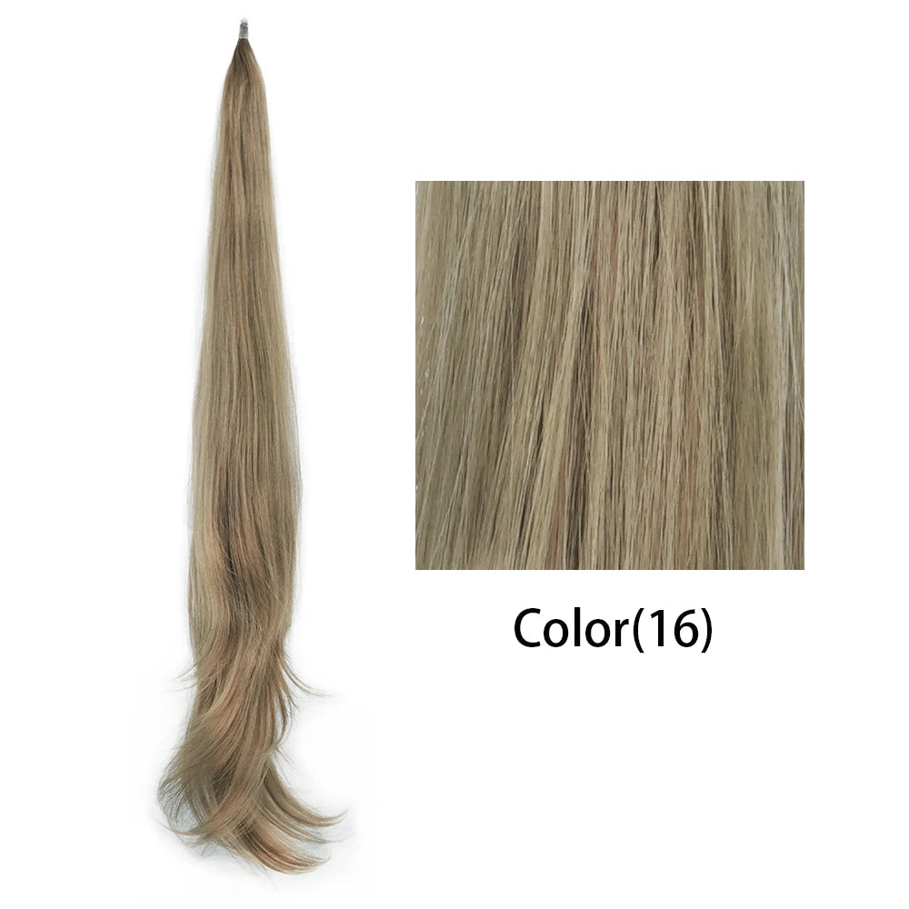 Extension de cheveux synthétiques Soowee longue et dégradée, queue de cheval blonde, cheveux flexibles, postiches