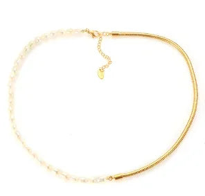 Collier délicat vintage en acier inoxydable texturé