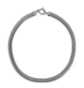 Collier délicat vintage en acier inoxydable texturé